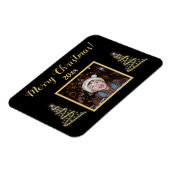 Magnet Flexible Joyeux ! Joyeux ! ~ Arbre de Noël d'or ~ Photo de (Côté Gauche)