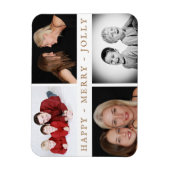 Magnet Flexible Joyeux Joyeux Jolly Famille 4 Photo Collage Holida (Vertical)