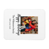 Magnet Flexible Joyeux Joyeux Noël ajouter nom de famille ph (Horizontal)