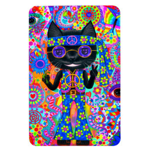 Magnet Flexible Joyeux lunettes de soleil hippie pour chats pour l