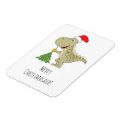 Magnet Flexible Joyeux Noël Arbre mignonne Dinosaure Santa Hat (Côté Gauche)