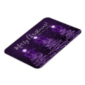 Magnet Flexible Joyeux Noël Arbres de Noël Violets Salutation (Côté Gauche)