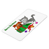 Magnet Flexible Joyeux Noël avec chat et chiot (Côté Gauche)
