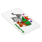 Magnet Flexible Joyeux Noël avec chat et chiot (Côté Droit)