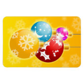 Magnet Flexible Joyeux Noël avec des ornements Festive (Horizontal)