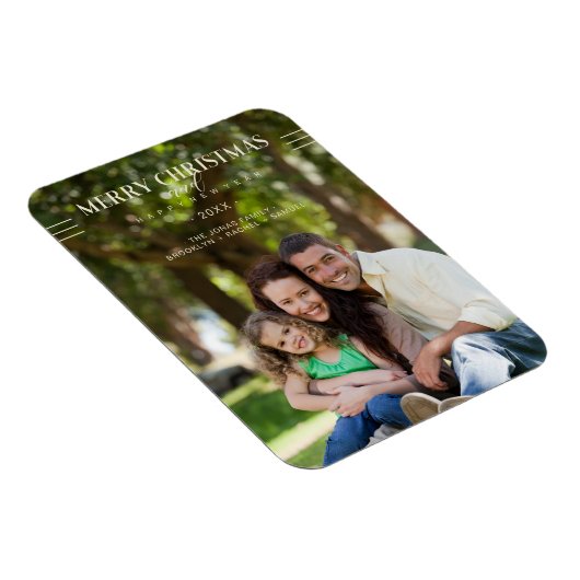 Magnet Flexible Joyeux Noël Bonne année Script Photo personnalisée (Côté Droit)
