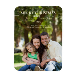 Magnet Flexible Joyeux Noël Bonne Année Script Photo personnalisée