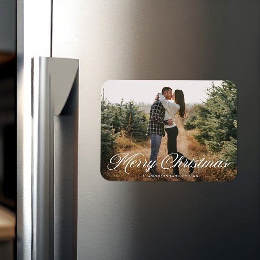 Magnet Flexible Joyeux Noël Calligraphie Script Photo