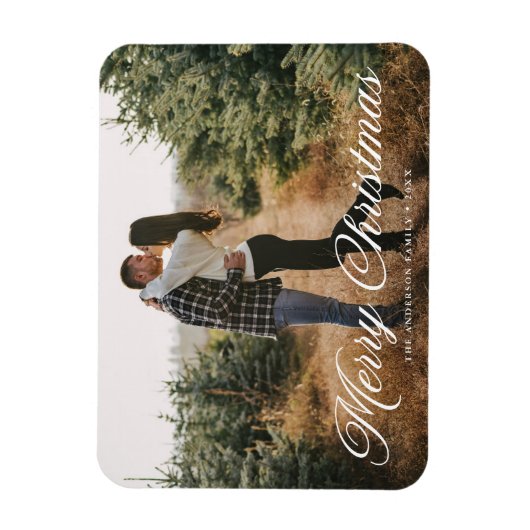 Magnet Flexible Joyeux Noël Calligraphie Script Photo (Vertical)