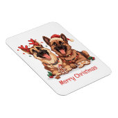 Magnet Flexible Joyeux Noël Chiens bergers allemands (Côté Droit)