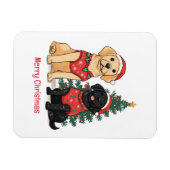 Magnet Flexible Joyeux Noël Chiens Labrador Retriever (Horizontal)