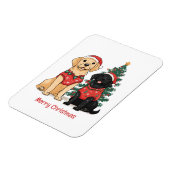 Magnet Flexible Joyeux Noël Chiens Labrador Retriever (Côté Gauche)