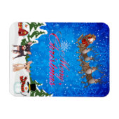 Magnet Flexible Joyeux Noël Chihuahua avec Père Noël (Horizontal)