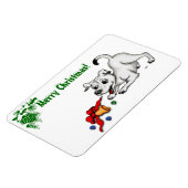 Magnet Flexible Joyeux Noël ! Chiot avec Bell et Ball (Côté Gauche)