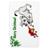Magnet Flexible Joyeux Noël ! Chiot avec Bell et Ball (Vertical)