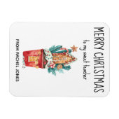 Magnet Flexible Joyeux Noël de l'enseignant de bonbons sur mesure (Horizontal)