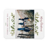 Magnet Flexible Joyeux Noël de verdure Famille Photo vacances (Horizontal)