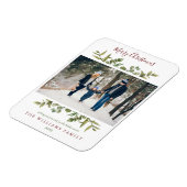 Magnet Flexible Joyeux Noël de verdure Famille Photo vacances (Côté Gauche)