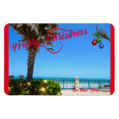 Magnet Flexible Joyeux Noël de Vero Beach Floride Oceanfront (Horizontal)