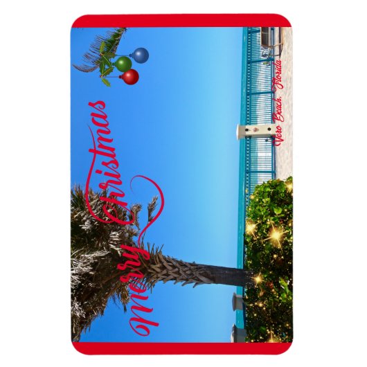 Magnet Flexible Joyeux Noël de Vero Beach Floride Oceanfront (Vertical)