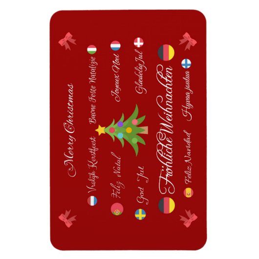 Magnet Flexible Joyeux Noël en différentes langues ! (Vertical)