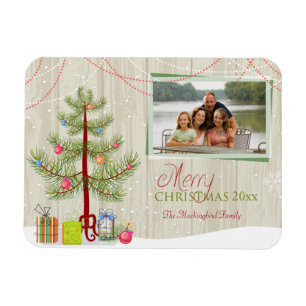 Magnet Flexible Joyeux Noël en planches de bois aimant photo