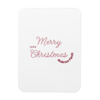 Magnet Flexible joyeux noël famille rose nom 20xx pastel moderne