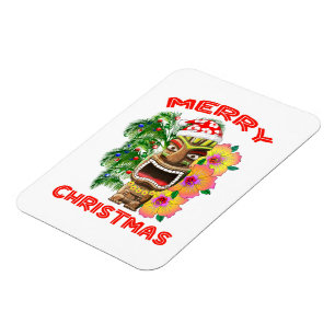 Magnet Flexible Joyeux Noël Funny Père Noël Tiki