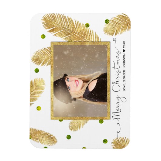 Magnet Flexible Joyeux Noël Gold Parties scintillant Script - Magn (Vertical)