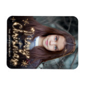 Magnet Flexible Joyeux Noël Gold Sparkle Script PHOTO Salutation (Horizontal)