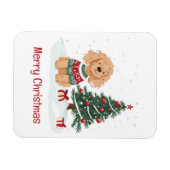 Magnet Flexible Joyeux Noël Goldendoodle Chien (Horizontal)