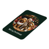 Magnet Flexible Joyeux Noël Goldendoodle Chiens de chiot (Côté Gauche)