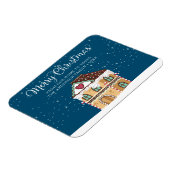 Magnet Flexible Joyeux Noël Hiver Scène Gingerbread Maison (Côté Gauche)