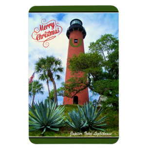 Magnet Flexible Joyeux Noël Jupiter Inlet Lighthouse Floride