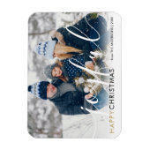 Magnet Flexible Joyeux Noël moderne Photo chic Script Joyful (Vertical)