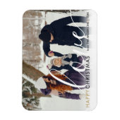 Magnet Flexible Joyeux Noël moderne Photo Chic Script Love (Vertical)