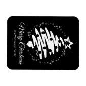 Magnet Flexible Joyeux Noël Noir Fête Moderne Frigo (Horizontal)