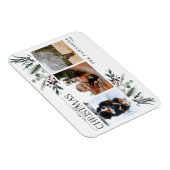 Magnet Flexible Joyeux Noël Noir hiver Botanique Photo Vacances (Côté Droit)