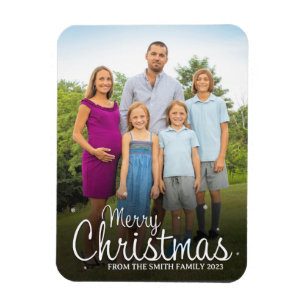 Magnet Flexible Joyeux Noël Nom personnalisé et photo