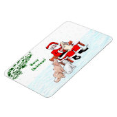 Magnet Flexible Joyeux Noël! Père Noël avec chat et chien (Côté Gauche)