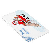 Magnet Flexible Joyeux Noël - Père Noël avec chat et chien (Côté Droit)