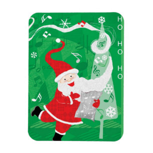 Magnet Flexible Joyeux Noël, Père Noël chantant et dansant
