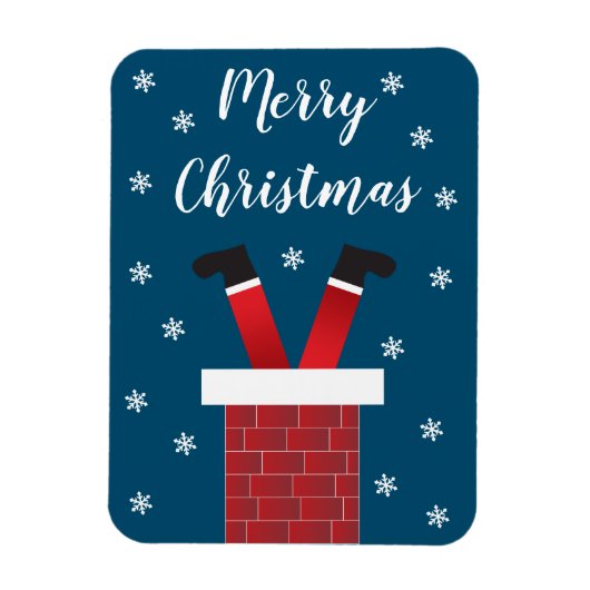 Magnet Flexible Joyeux Noël Père Noël Pieds Snowflakes (Vertical)