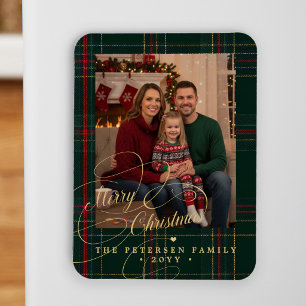 Magnet Flexible Joyeux Noël photo de famille élégant de fêtes