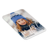 Magnet Flexible Joyeux Noël Photo Moderne Écriture Joyeuse Chic (Côté Droit)