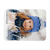 Magnet Flexible Joyeux Noël Photo Moderne Écriture Joyeuse Chic (Horizontal)