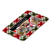Magnet Flexible Joyeux Noël Plaid Tartan Photo Collage (Côté Gauche)