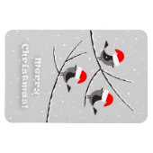Magnet Flexible Joyeux Noël Red Santa Hat Birds (Horizontal)