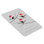 Magnet Flexible Joyeux Noël Red Santa Hat Birds (Côté Droit)