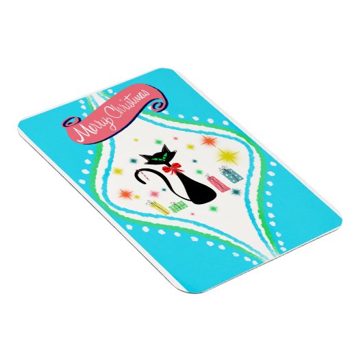 Magnet Flexible Joyeux Noël Retro Chat Siamese (Côté Droit)